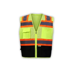 Two Tone Safety Vest-Black Contrast